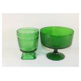 Vtg Napco Hobnail Glass / Hoosier Footed Bowl