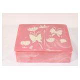 Vintage Pink Soapstone Trinket Box w/marbles