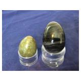 Striped Agate & Labradorite Polished Eggs 2"