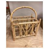 Vintage Magazine Rack Bamboo Hollywood Regency