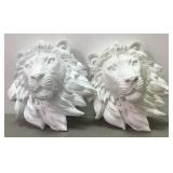 Pair Of Male Lion Decorative Wall Sconces 8"