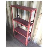 48"x9" Red Metal Garage Shelf Unit