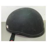 Black Motorcycle Skull Cap Helmet sz Large