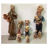 Vintage Handmade Folk Art Mexican Vendor Figures
