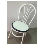 White Metal & Wood Ice Cream Parlor Chair