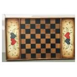Vtg 1980s Country Wood Checkerboard Kitchen Decor