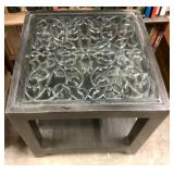 Very Heavy Cast Iron Inlay Decorative SIde Table