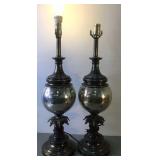 Hollywood Regency Style Matching Fancy Ball Lamps