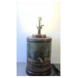 Vtg English Hunting Tin 24" Decorative Lamp