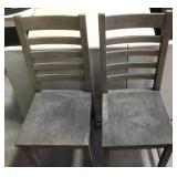 2 Princess Weathered Style Grey Wood  Chairs #1