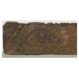 Original 1936 Navajo Arizona Metal License Plate