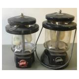 Two Coleman Quikstart Propane Camping Lanterns