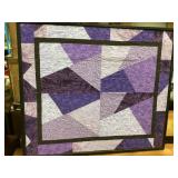 Huge 50" Framed Purple Quilting Wall Hanging