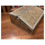 Antique Indian Ivory & Porcupine Quill Writing Box