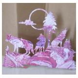 24" x 18" Painted Metal Wall Art - 3 Wolves