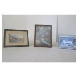 3 Framed Prints - Largest Is 6" x 8"