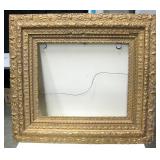 27"x24" Vintage Wooden Foliated Art Frame, Cracks