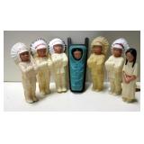 7 Vintage NA  Plastic Toy Figurines 6"H