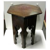 Wooden Morrocan Styled Hexagonal Side Table