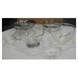 Silver Plated Rimed & Plain Serving Glass Bowls