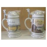 2 Longton Crown Tankard Collection America Steins