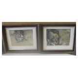 2, 10"x12" R.H. Palenske Copper Foil Etched Art