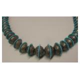 Old Zuni Sterling Silver & Turquoise Necklace