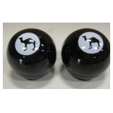 2 VNTG RJRTC Camel Black Orb Ceramic Ashtrays