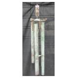 18"L Patina / Oxidized 5 Metal Pipe Wind Chime