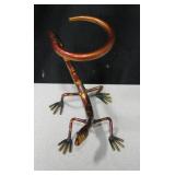 Polychrome Lizard Form Wine Bottle Holder
