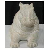 9"H Hippopotamus Form Clay Signed Figure