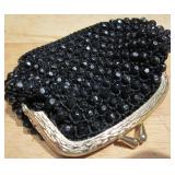 5" Black Beaded Purse