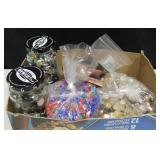 Box of Various Decorative Beads & Buttons
