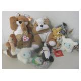 Box of Various Puffkins & Beanie Babies Plush Toys
