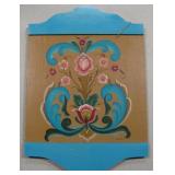 17"x12" VNTG Hand Painted Foliated Wood Art