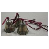 3 Pierced Metal Decorative Bells w/ Ribbons
