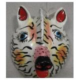 Coconut & Clay Folk Art Animal Mask 6" Chipped Ear