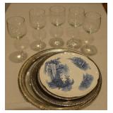 Haddon Hall Plate Stemware Silver Plated Trays