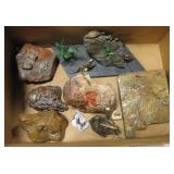 Minerals Topped w/ Miniature Metal Art Figurines