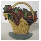 Vintage Cast Iron Basket of Grapes Door Stopper