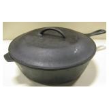Vintage Cast Iron Pot w/ Lid & Handle 10.25"D
