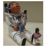 Dominguez Signed 5"H Ceramic NA Story Teller