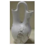 VNTG Signed Navajo / Hozoni White Wedding Vase 9"H
