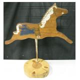 VNTG Wood Carved Horse Figure Sculpture