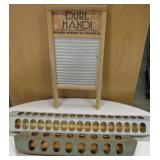 VNTG Dubl Handi Washboard & 2 Poultry Feeders