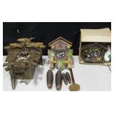 Box of Various Wood German Cuckoo Clocks