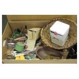 Box of Various Vintage Home Decorative Table Items