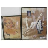 2 Vintage Marilyn Monroe Art Prints/ Mixed Media