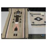 2 VNTG NA / SW Figural / Patterned Mini Rug Runner