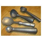 4 Vintage Metal Ice Cream Scoops